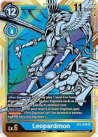 Leopardmon (Alternate Art) (BT3-030 SR) [Release Special Booster 1.0]