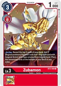 Zubamon (BT3-008 U) [Release Special Booster 1.5]
