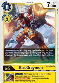RizeGreymon (BT2-038 R) [Release Special Booster 1.5]