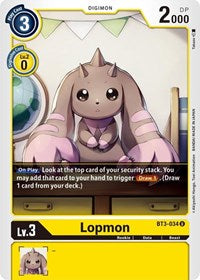 Lopmon (BT3-034 U) [Release Special Booster 1.5]