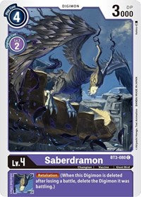 Saberdramon (BT3-080 C) [Release Special Booster 1.5]