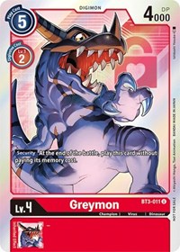 Greymon - BT3-011 (Box Topper) (BT3-011 U) [Release Special Booster 1.5]