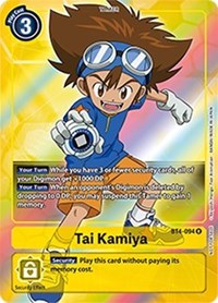 Tai Kamiya (Box Topper) (BT4-094 R) [Great Legend]