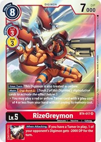 RizeGreymon (BT4-017 SR) [Great Legend]