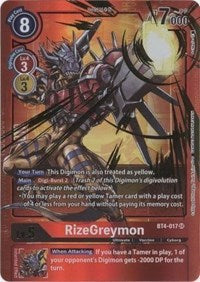 RizeGreymon (Alternate Art) (BT4-017 SR) [Great Legend]
