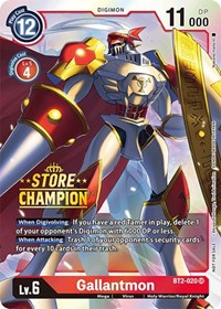 Gallantmon - BT2-020 (Store Champion) (BT2-020 SR) [Release Special Booster 1.0]