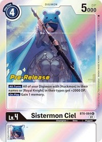 Sistermon Ciel (BT6-084 R) [Double Diamond Pre-Release Cards]