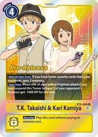 T.K. Takaishi & Kari Kamiya (BT6-089 R) [Double Diamond Pre-Release Cards]