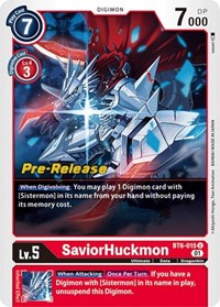 SaviorHuckmon (BT6-015 U) [Double Diamond Pre-Release Cards]