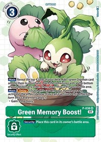 Green Memory Boost! - P-038 (Next Adventure Box Promotion Pack) (P-038 SR) [Digimon Promotion Cards]