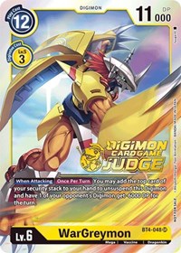 WarGreymon (Judge Pack 1) (BT4-048 SR) [Great Legend]