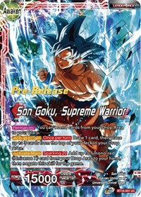 Son Goku // Son Goku, Supreme Warrior (BT16-001) [Realm of the Gods Pre-Release Cards]