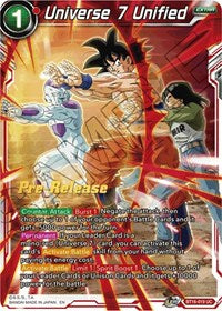 Universe 7 Unified (BT16-019) [Realm of the Gods Pre-Release Cards]