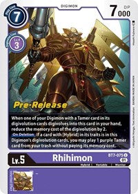 Rhihimon (BT7-075 U) [Next Adventure Pre-Release Cards]