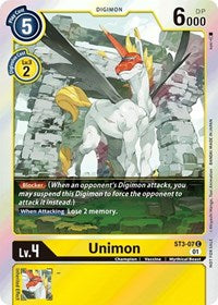 Unimon - ST3-07 (Official Tournament Pack Vol.4) (ST3-07 C) [Starter Deck 03: Heaven's Yellow]