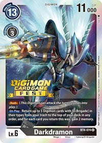Darkdramon (Digimon Card Game Fest 2022) (BT4-074 R) [Great Legend]