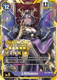 Lilithmon (Digimon Card Game Fest 2022 Winner) (BT3-091 SR) [Release Special Booster 1.0]