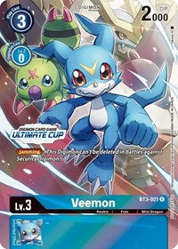 Veemon - BT3-021 (Ultimate Cup 2022) (BT3-021 R) [Release Special Booster 1.0]