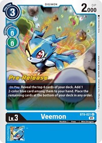 Veemon (BT8-021 U) [New Awakening Pre-Release Cards]