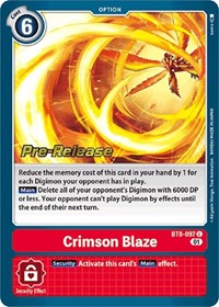 Crimson Blaze (BT8-097 U) [New Awakening Pre-Release Cards]