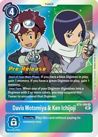 Davis Motomiya & Ken Ichijoji (BT8-088 R) [New Awakening Pre-Release Cards]