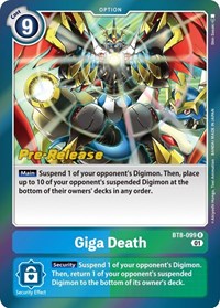 Giga Death (BT8-099 R) [New Awakening Pre-Release Cards]