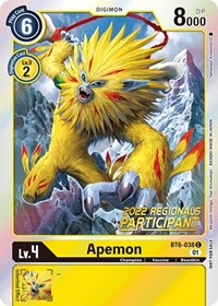 Apemon (2022 Championship Online Regional) [Online Participant] (BT6-038 C) [Double Diamond]