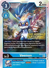 Veemon (2022 Championship Online Regional) [Online Participant] (ST8-04 SR) [Starter Deck 08: Ulforce Veedramon]