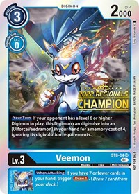 Veemon (2022 Championship Online Regional) [Online Champion] (ST8-04 SR) [Starter Deck 08: Ulforce Veedramon]