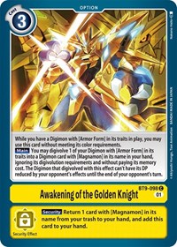 Awakening of the Golden Knight (BT9-098 C) [X Record]