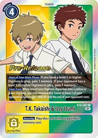 T.K. Takaishi & Izzy Izumi (BT9-087 R) [X Record Pre-Release Cards]