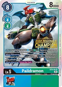 Paildramon (2022 Championship Offline Regional) [Online Champion] (ST9-05 SR) [Starter Deck 09: Ultimate Ancient Dragon]