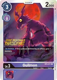 Guilmon (2022 Championship Offline Regional) [Online Participant] (BT5-071 U) [Battle of Omni]