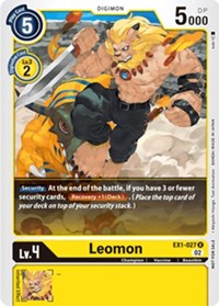 Leomon (X Record Pre-Release Tournament) (EX1-027 R) [X Record Pre-Release Cards]