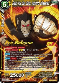 Great Ape Son Goku, Instincts Unleashed (BT18-096) [Dawn of the Z-Legends Pre-Release Cards]