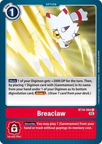 Breaclaw (BT10-094 U) [Xros Encounter]