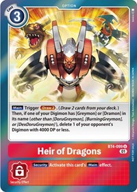 Heir of Dragons (ST-11 Special Entry Pack) (BT4-099 U) [Great Legend]
