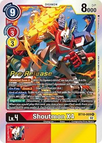 Shoutmon X4 (BT10-009 R) [Xros Encounter Pre-Release Cards]