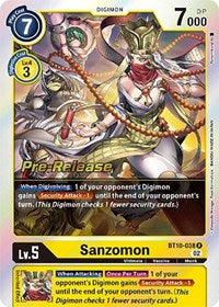 Sanzomon (BT10-038 R) [Xros Encounter Pre-Release Cards]