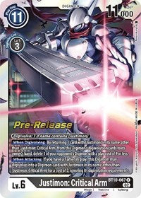 Justimon: Critical Arm (BT10-067 R) [Xros Encounter Pre-Release Cards]