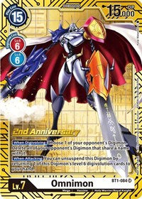 Omnimon (2nd Anniversary Card Set) (BT1-084 SR) [Release Special Booster 1.0]