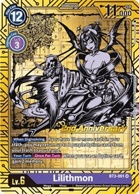 Lilithmon (2nd Anniversary Card Set) (BT3-091 SR) [Release Special Booster 1.0]