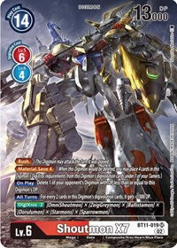 Shoutmon X7 (Alternate Art) (BT11-019 SR) [Dimensional Phase]