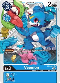 Veemon - BT3-021 (Winner Pack Dimensional Phase) (BT3-021 R) [Release Special Booster 1.5]