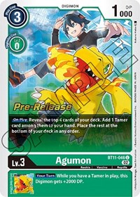 Agumon (BT11-046 U) [Dimensional Phase Pre-Release Cards]