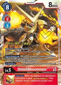 OmniShoutmon (BT11-015 R) [Dimensional Phase Pre-Release Cards]