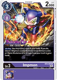 Impmon (Beelzemon Cup Participation) (BT6-068 U) [Starter Deck 14: Beelzemon Advanced Deck Set Pre-Release Cards]