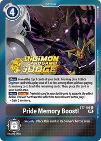 Pride Memory Boost! (Judge Pack 3) (BT7-105 U) [Next Adventure]