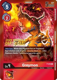 Greymon - P-010 (2023 Regionals Participant) (P-010 P) [Digimon Promotion Cards]