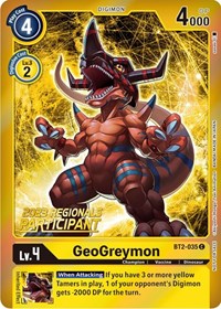 GeoGreymon (2023 Regionals Participant) (BT2-035 C) [Release Special Booster 1.5]